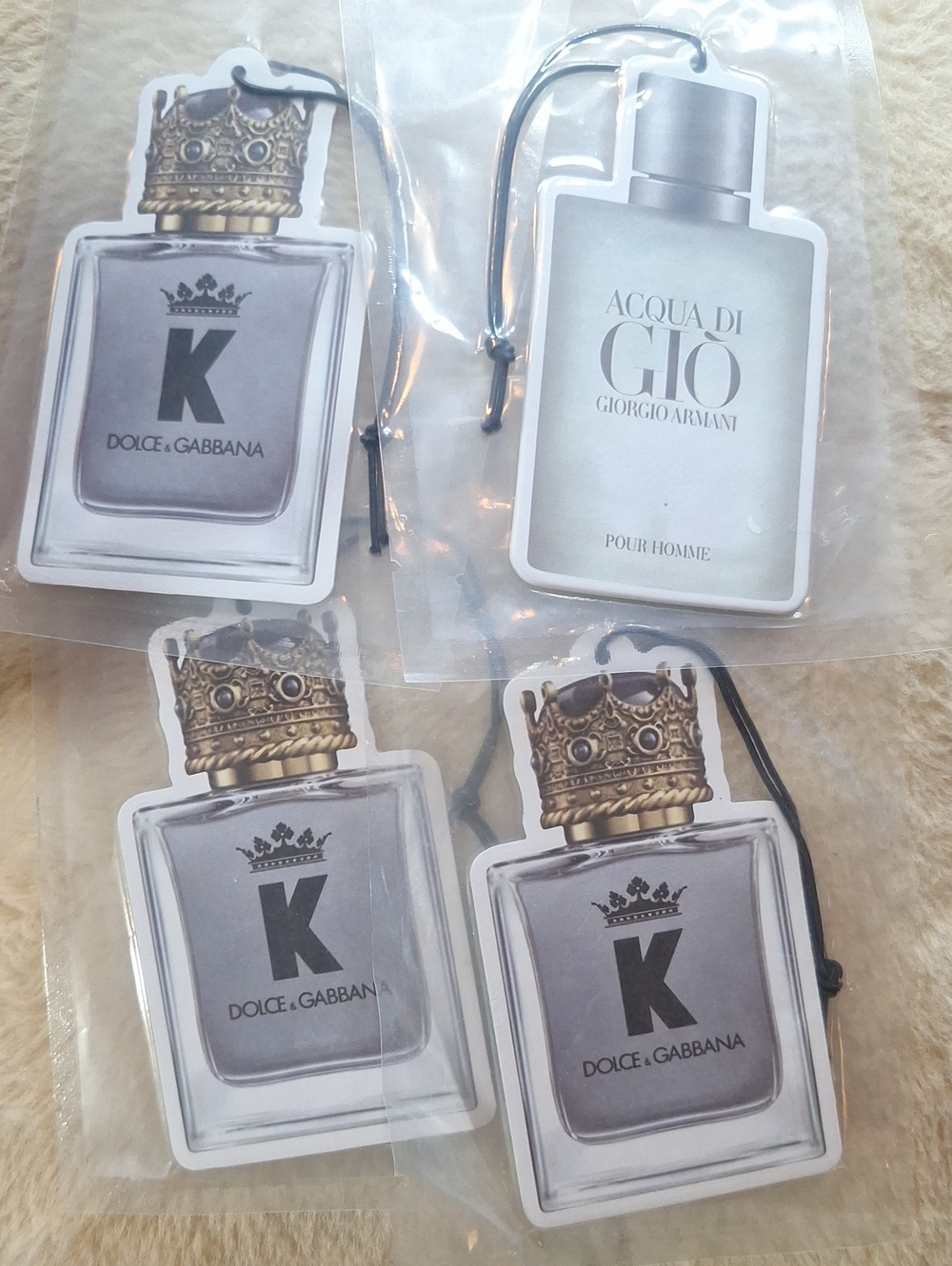 Dolce & Gabbana K Bottle Air Freshener - Silver and Gold Set Of 4